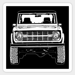 White 1974 Classic Bronco Sketch Art Magnet